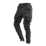 Pantalón Jogger Dril Stretch Cargo Multi Bolsillos Hombre