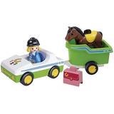 Playmobil 123 70181 Coche Zoo Con Remolque De Caballo