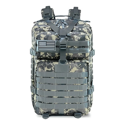 Mochila Tática Militar 50 Litros 1000d Resistente A Água Cor Cinza