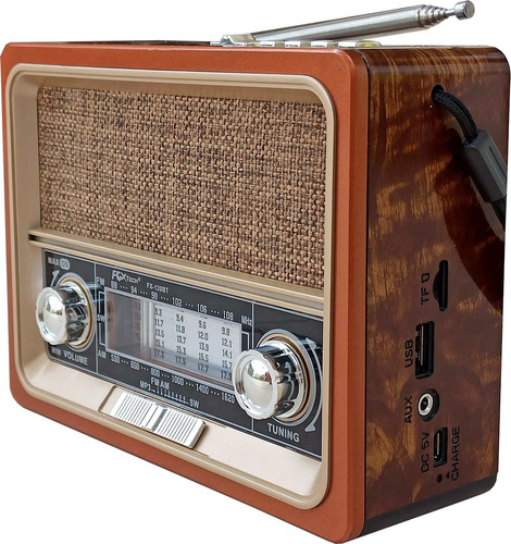 Radio Am Fm Parlante Usb Retro Recargable Baterías ¡ Mp3!
