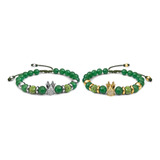 Pulseras Para Pareja Coronas Piedra Jade Acero Iconic Store