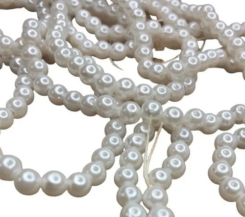 12 Collares Perla Suelta En Hilo Económica #5mm- Manualidade