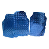 Alfombra Cubre Piso Auto Tuning Azul Metálico Set 4pcs