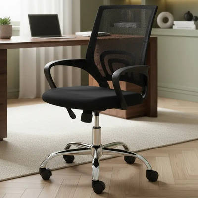 Sillon Escritorio Silla Oficina Ejecutiva Reclinable Girtori Negro Malla | MercadoLibre