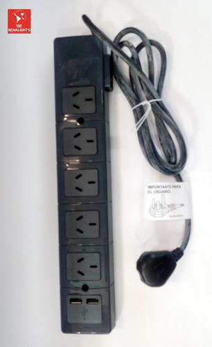 Zapatilla Prolongador 5 Tomas + Usb Cable 1.5mts Kalop