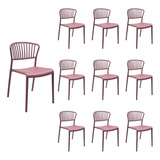 Set 10 Sillas Moderna Minimalista Palmira Mayoreo Restaurant Estructura De La Silla Rosa Asiento Rosa