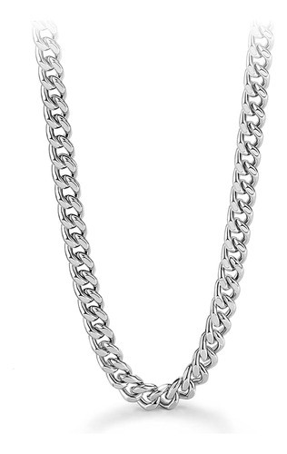 Meilanduo Collar De Cadena Cubana De Miami De Plata De Ley 9