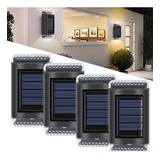 Lámpara Led Solar Exterior Recargable Para Pared 4 Piezas