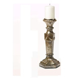 Fanal Candelabro Porta Vela Vidrio Mercurizado #555 34cm