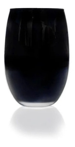 Vaso Bombe X6 Negro Vidrio Color Elegante Sin Tallo Xl