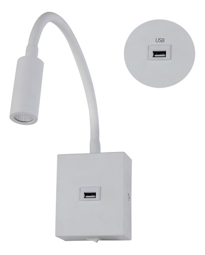 Kit 10 Arandela Cabeceira Leitura Branco Usb Com Interruptor