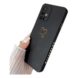 Funda Negra Con Corazon P/ Samsung Galaxy A51 4g 6.5 