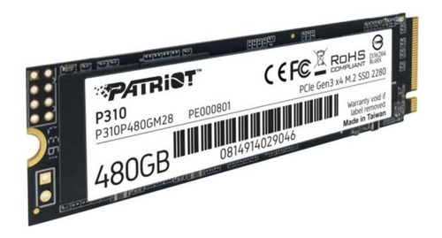 Ssd Patriot P310 480gb M.2 2280 Pcie Gen3x4 P310p480gm28