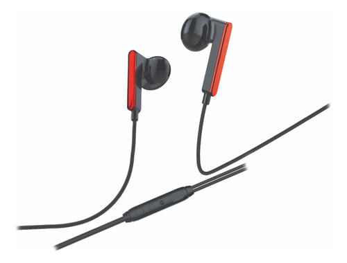 Auriculares Manos Libres Soul S489, Color Negro Con Rojo