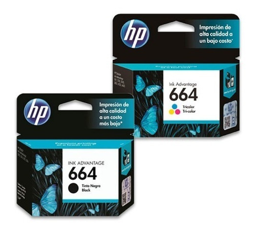 Kit De Tintas Hp 664 1 Negro + 1 Tricolor