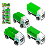 Kit Carrinhos Caminhão Lixo Reciclagem Miniatura  Fricção