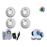 Kit 04 Led 4w Rgb Luxpool + Central Touch + Fonte 12v