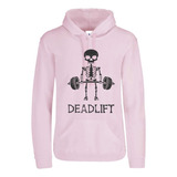 Sudadera Peso Muerto Deadlift Calavera Gym Con Gorro 