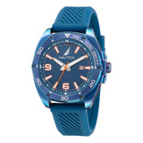 Nautica Reloj De Hombre Con Correa De Silicona Azul Tin Can 