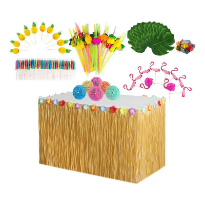 Juego De Mesa Luau Grass De Fiesta Temática Verano Yj