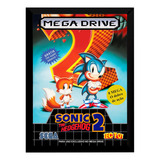 Quadro Decorativo Capa A4 25x33 Sonic 2 Mega Drive Tectoy