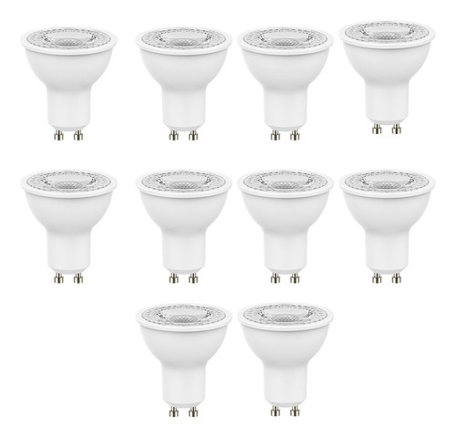 Pack 10 Lampara Dicro Led  3w 220v Gu10 Tbcin Blanco Frío