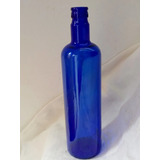 Botella Vidrio Azul Hooponopono Lisa  Agua Solar Azul 