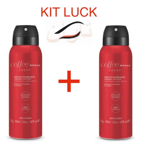 Kit C/2: Coffee Luck Fem. Desodorante Aerossol 75g/125ml