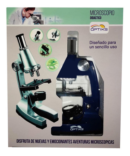 Kit Microscopio Infantil Lente 600x Plateado Deluxe