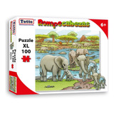 Rompecabezas Totte Elefantes 100 Piezas Extra Grandes | Terminados De 1a