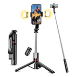 Trípode Selfie Stick Doble Luz Led Y Control Remoto Versátil