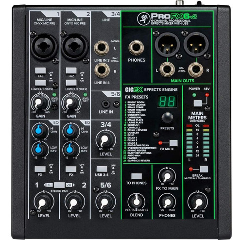 Mackie Profx6v3 Mezclador De Sonido.