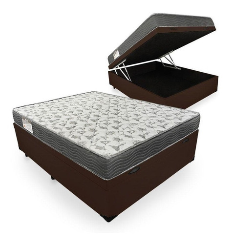 Cama Box Ortobom Iso 100  Casal De 188cmx128cm Marrom-chocolate