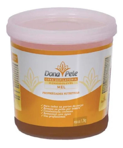 Cera Depilatória Hidrossolúvel Mel Dona Pele - 1,2kg