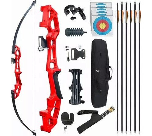 Kit Arco Recurvo Deportivo Flechas Y Accesorios Para Adultos