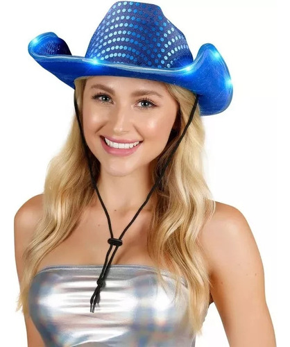 Sombrero Vaquero Para Mujer Y Hombre Con Luces Y Lentejuelas