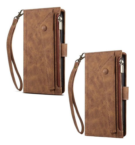 2×funda For Samsung Protector Tipo Cartera Carcasa Cuero