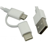 Cable Xiaomi Usb A Micro + Adaptador A Tipo-c 1m Original