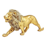 Leão Estatueta Decorativa  Sala Quarto Cor Dourado Brilhante