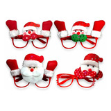 Set 2 Lentes Navideños Papa Noel Muñeco De Nieve C/ Luces