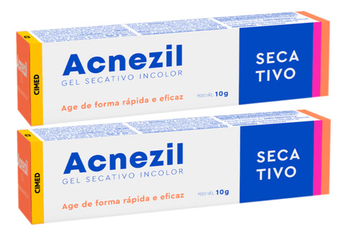 Kit C2 Acnezil Gel Secativo Incolor Acnes E Cravos - Cimed
