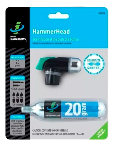 Inflador De Co2 Con Garrafa Genuine Innovations Hammerhead