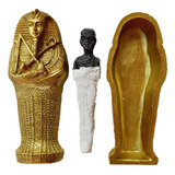 (3 #mold) Ataúd Egipcio De Resina Con Figura De Momia Egypt