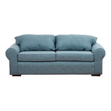 Sofá Moscú 3 Cuerpo Lino Sidelli Azul Claro/ Muebles América