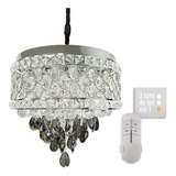 Lustre De Cristal Legítimo K9 Cromado - C/ Lâmpadas - 3 Tons Bivolt (110v/220v)