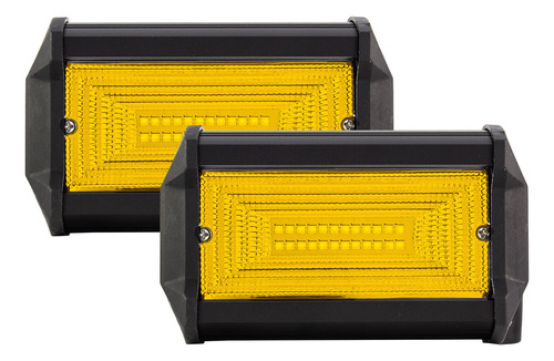 2 Faros De 24 Leds Luz Fija Y Estrobo Amarillo Tunelight 72w