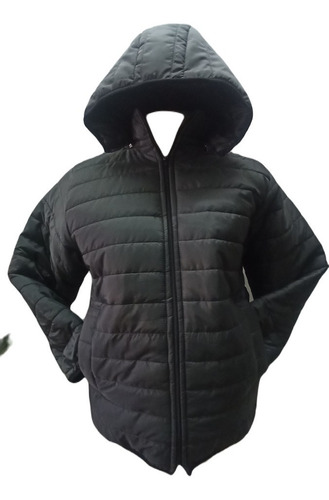 Campera Inflada Dama Simil Pluma Capucha Desmont Talle Espec