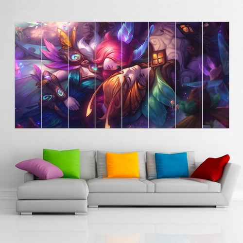 Cuadro Poliptico Rakan Xayah Bosqueviejo Lol Xxl 192x100cm