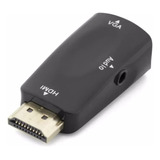 Adaptador Hdmi A Vga Con Audio Auxiliar 3.5 Mm