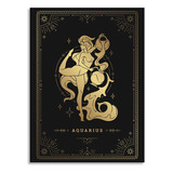 Cuadro Decorativo En Mdf De 50*35 Cm Signo Zodiacal Aquario